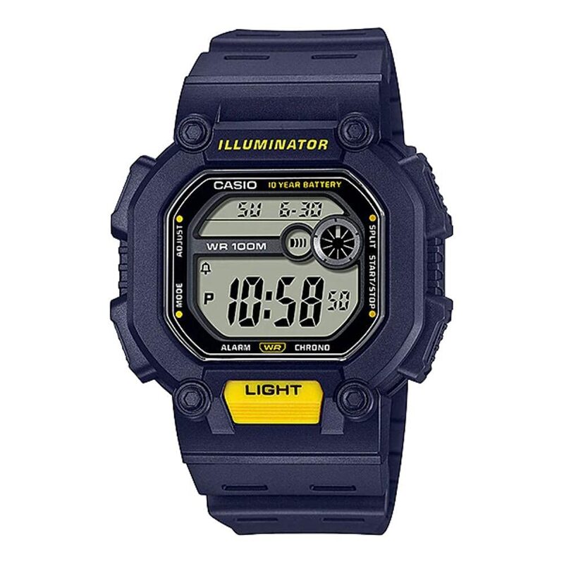

Casio Digital Watch for Men with Rubber Band, Water Resistant, W-737H-2AVDF, Grey-Blue