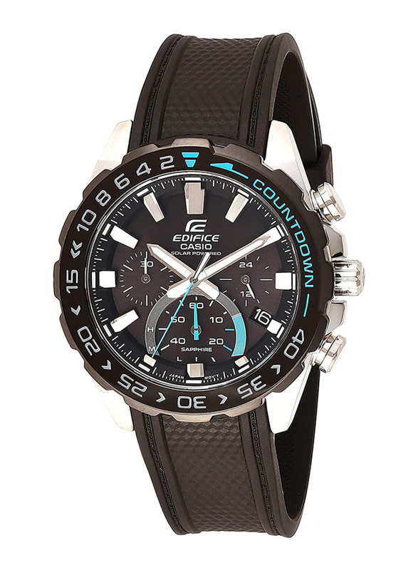 

Casio Analog Watch for Men with Resin Band, Water Resistant and Chronograph, EFS-S550PB-1AVUDF (ED477), Black/Blue
