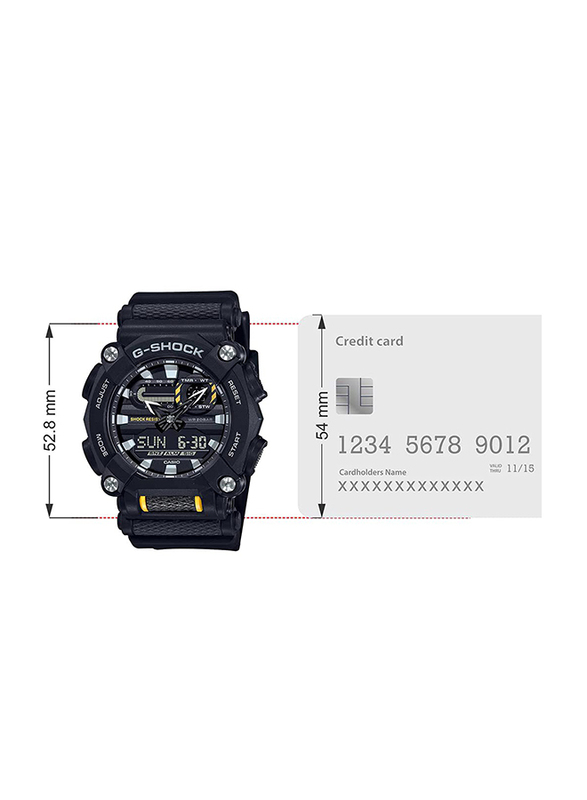 Casio G-Shock Analog/Digital Watch for Men with Resin Band, Water Resistant, GA-900-1ADR, Black