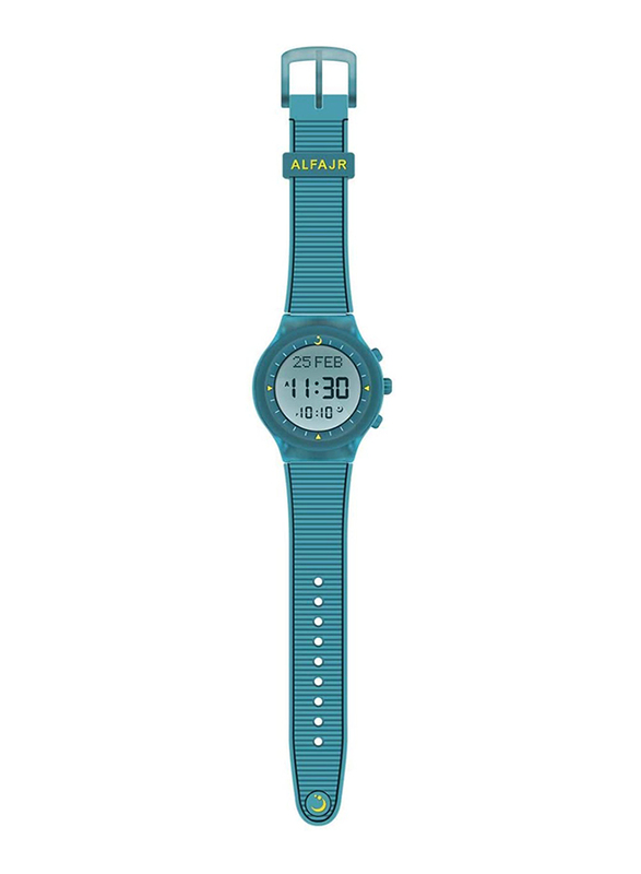 

Al Fajr Digital Unisex Watch with Rubber Band, Water Resistant, WY-16, Turquoise-Grey