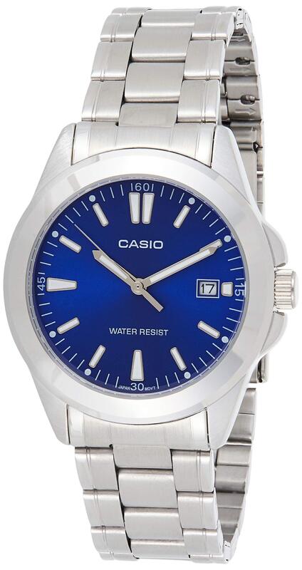 

Casio Analog Watch for Men with Stainless Steel Band, Water Resistant, MTP-1215A-2A2DF, Blue-Silver