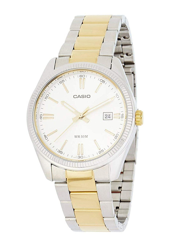 

Casio Analog Watch for Men with Stainless Steel Band, Water Resistant, MTP-1302SG-7AVDF(CN), Silver/Gold-Silver