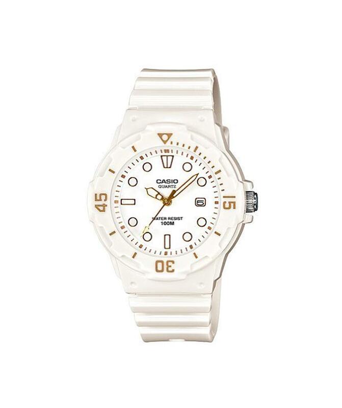 

Casio Analog Watch for Women with Rubber Band, Water Resistant, LRW-200H-7E2V, White-White