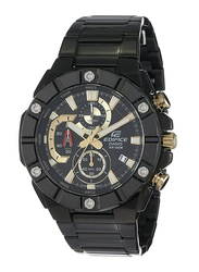 Casio Edifice Analog Quartz Watch for Men with Stainless Steel Band, Water Resistant and Chronograph, EFR-569DC-1AVUDF (ED489), Black