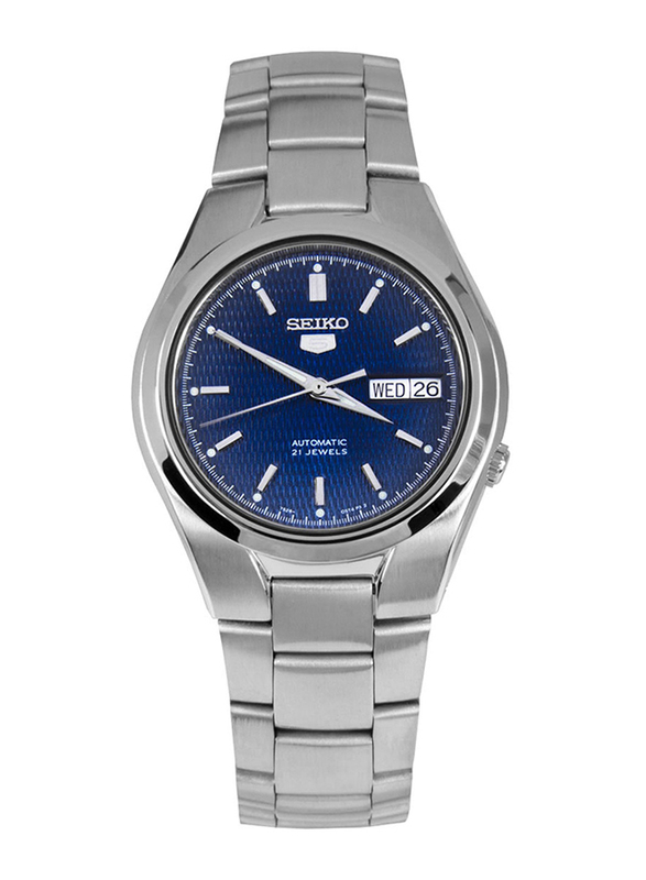 Seiko 5 Automatic Analog Watch for Men with Stainless Steel Band, Water Resistant, SNK603K1, Silver-Blue