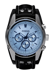 Fossil Analog Watch for Men with Leather Band, Water Resistant and Chronograph, CH2564, Black-Blue