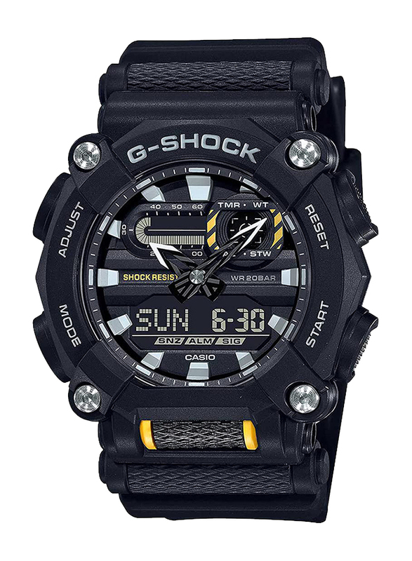 Casio G-Shock Analog/Digital Watch for Men with Resin Band, Water Resistant, GA-900-1ADR, Black