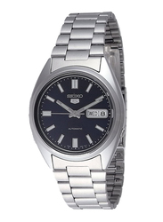 Seiko Analog Watch for Men with Stainless Steel Band, Water Resistant, SNXS77K1, Silver-Blue