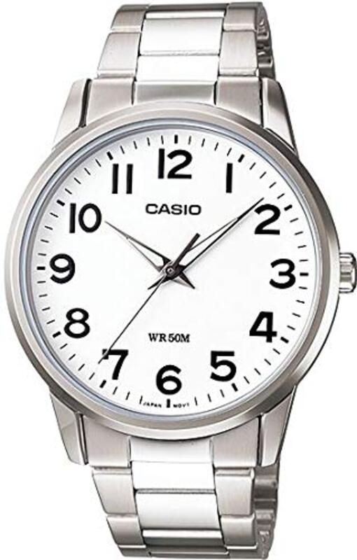 

Casio Analog Watch for Men with Stainless Steel Band, Water Resistant, MTP-1303D-7BVDF, White-Silver
