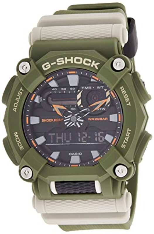 

Casio Analog/Digital Watch for Men with Resin Band, GA-900HC-3ADR, Green-Black