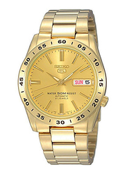 Seiko Quartz Analog Watch for Men with Stainless Steel Band, Water Resistant, SNKE06K1, Gold