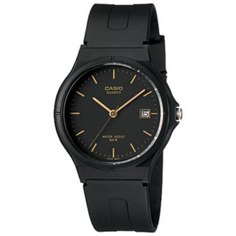 

Casio Analog Watch for Men with Silicone Band, Water Resistant, MW-59-1EVDF, Black-Black