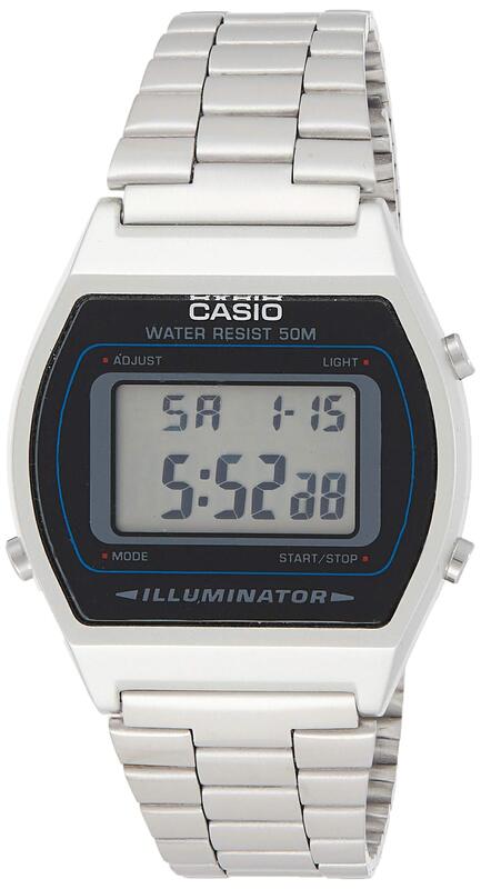 

Casio Digital Watch for Men with Stainless Steel Band, Water Resistant, B640WD-1AVEF, Grey-Silver