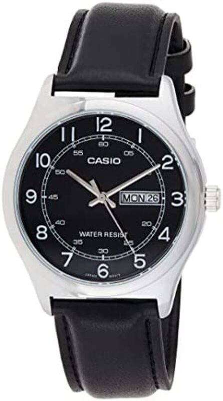 

Casio Analog Watch for Men with Leather Band, Water Resistant, MTP-V006L-1B2UDF, Black