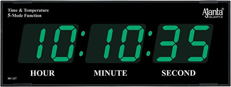 

Ajanta Quartz Plastic Digital Wall Clock for Home and Office, Black