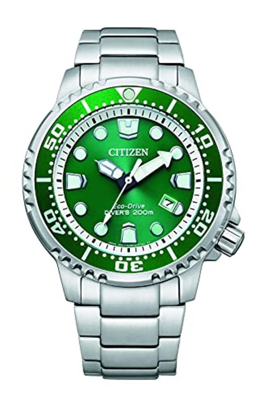 

Citizen Analog Watch for Men with Stainless Steel Band, BN0158-85X, Silver-Green
