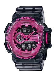 Casio G-Shock Analog/Digital Quartz Watch for Men with Resin Band, Water Resistant, GA-400SK-1A4DR, Grey-Purple