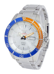 Seiko Analog Automatic Watch for Men with Stainless Steel Band, Water Resistant, SRP549J1, Silver-White