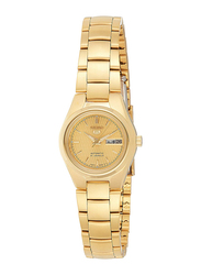 Seiko 5 Automatic Analog Watch for Women with Stainless Steel Band, Water Resistant, SYMC18, Gold