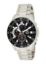 Casio Edifice Analog Watch for Men with Stainless Steel Band, Water Resistant and Chronograph, EFV-550D-1AVUDF, Silver-Black