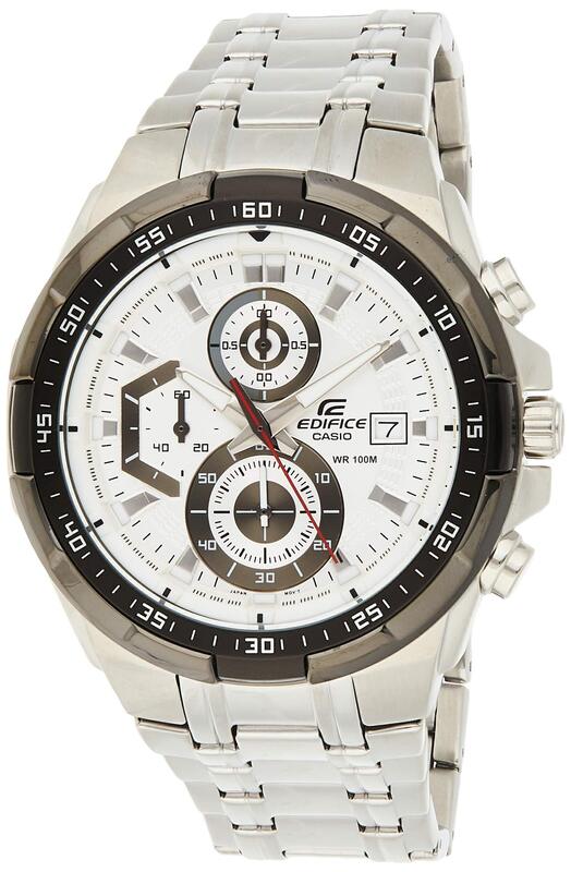 

Casio Edifice Analog Watch for Men with Stainless Steel Band, Water Resistant, EFR-539D-7AVUDF, White-Silver