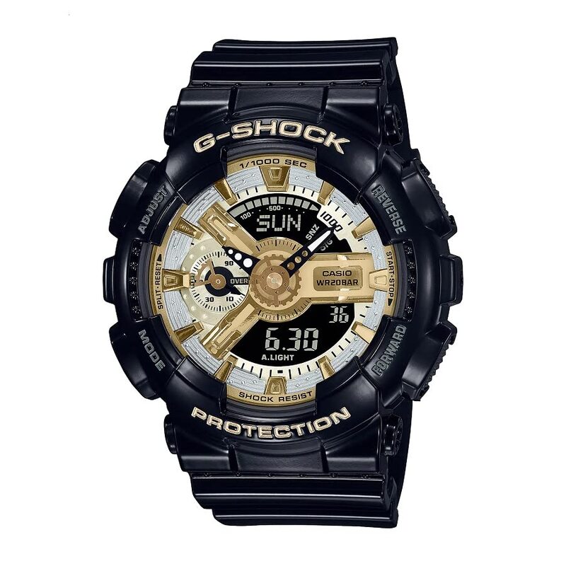

Casio G-Shock Analog + Digital Watch for Women with Resin Band, Water Resistant, GMA-S110GB-1ADR, Black-Black