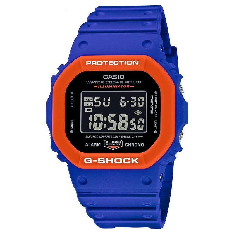 

Casio G-Shock Digital Watch for Men with Resin Band, Water Resistant, DW-5610SC-2DR, Black-Blue