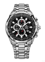 Casio Edifice Analog Watch for Men with Stainless Steel Band, Water Resistant and Chronograph, EF-539D-1AV, Silver-Black