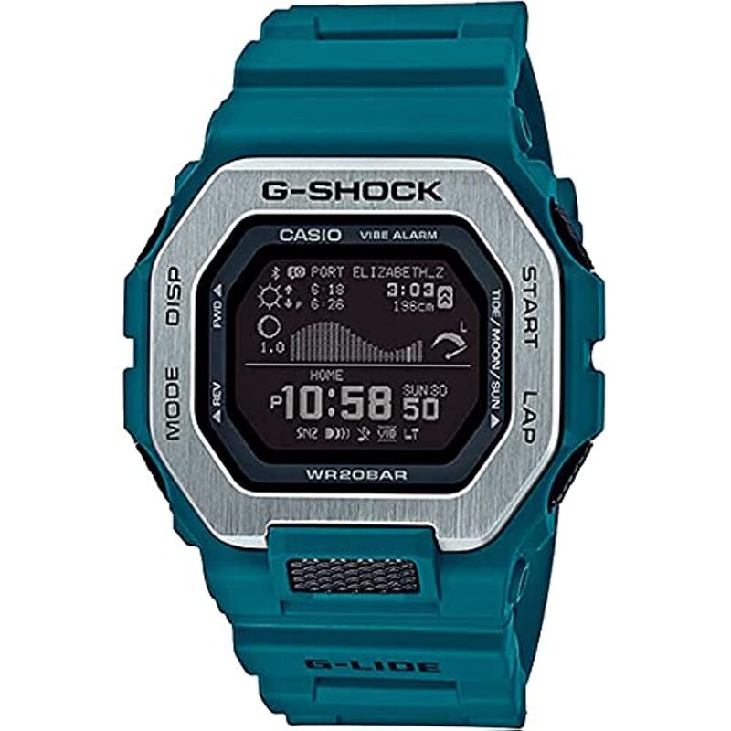 

Casio G-Shock Digital Watch for Men with Plastic Band, Water Resistant, GBX-100-2DR, Black-Blue