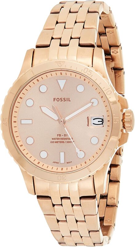 

Fossil Analog Watch for Women with Stainless Steel Band, Water Resistant, ES4748, Rose Gold-Rose Gold