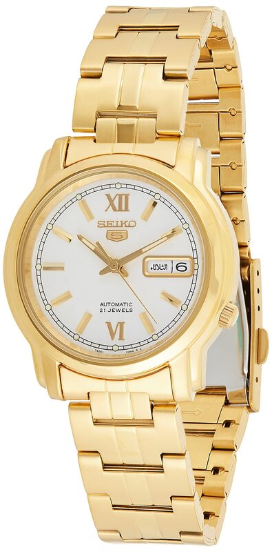 

Seiko Analog Watch for Men with Stainless Steel Band, Water Resistant, SKKK84, White-Gold