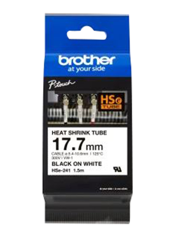 

Brother Heat Shrink Tube Tape, 17.7mm, HSE-241, Black/White