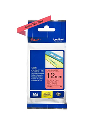 Brother TZE-431 12mm Laminated Tape, Black/Red