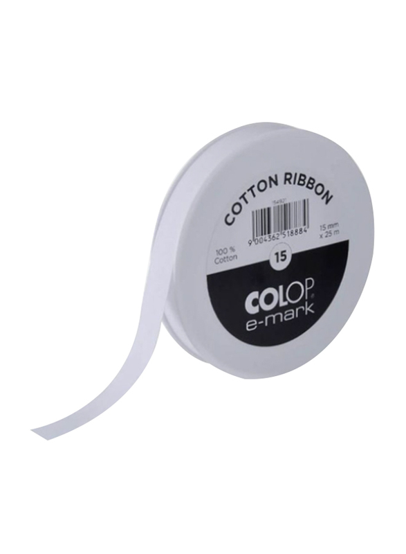 

Colop E-Mark Coton Ribbon, 15mm x 25m, White