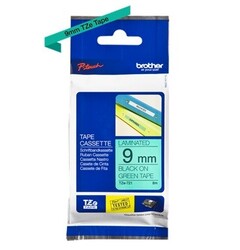 Brother TZE-721 9mm Black on Green Laminated Label Tape