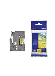Brother TZE-611 Black on Yellow Label Tape, 6mm, Multicolour