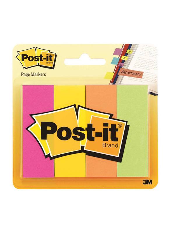 

3M 671-4AF Post-it Fluorescent Page Markers, 200 Sheets, Multicolour
