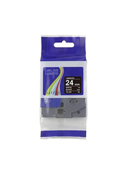 Brother TZE-355 24mm Laminated Tape, White/Black