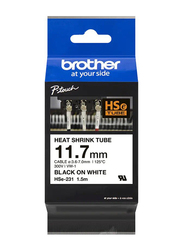 Brother Heat Shrink Tube Tape, 11.7mm, HSE-231, Black/White