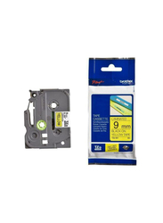 Brother TZE-621 Black on Yellow Label Tape, 9mm, Multicolour