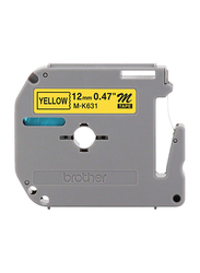 Brother MK-631 Black On Yellow Label Tape Cartridge, Grey
