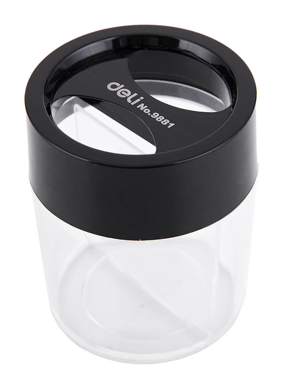 

Deli 9881 Magnetic Top Clip Dispenser, Black/Clear