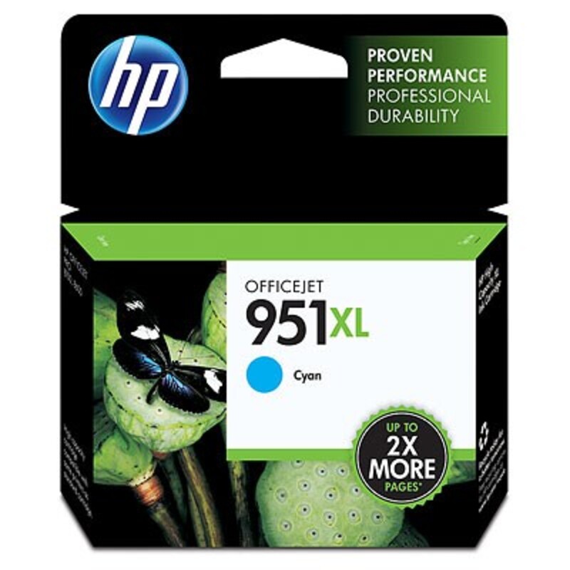 

HP 951XL Cyan Officejet Ink Cartridge (CN046AA)