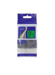 Brother TZE-731 12mm Laminated Tape, Black/Green