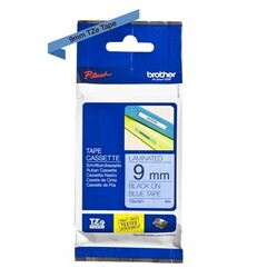 Brother TZE-521 9mm Black on Blue Laminated Label Tape