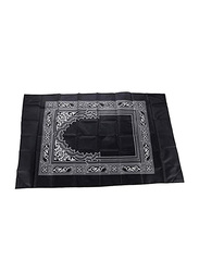 Portable Muslim Prayer Rug Mat with Booklet, Black