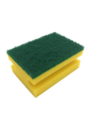 Cisne Dish Wash Sponge with Scourer, Yellow, 25g, 4 Pieces