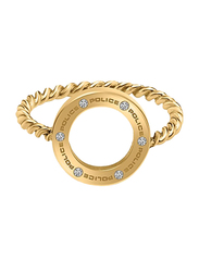 Police Fashion Ring for Women, Gold, EU 54