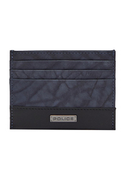 Police Tolerance Leather Card Case for Men, Blue