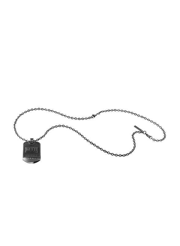 Police Onset Stainless Steel Pendant Necklace for Men, Black